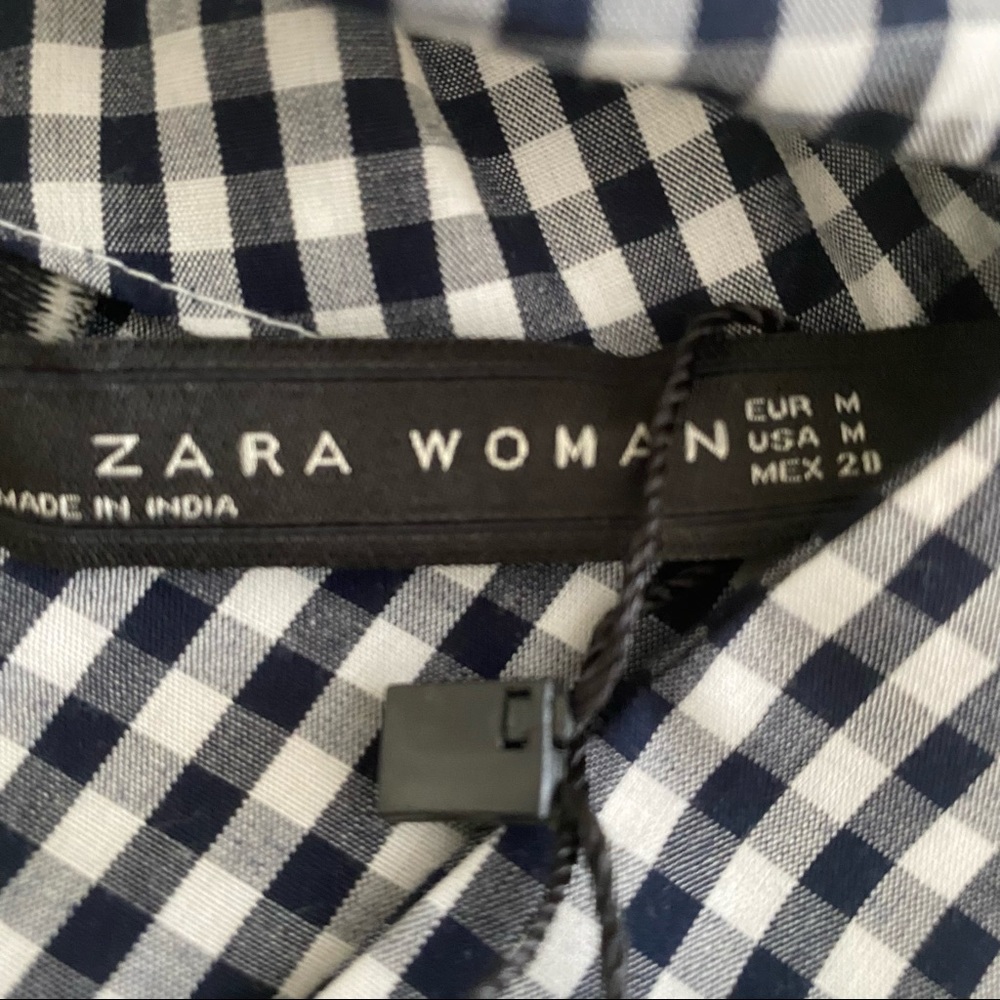 NWT Zara’s black & white long sleeves blouse med - Picture 4 of 6